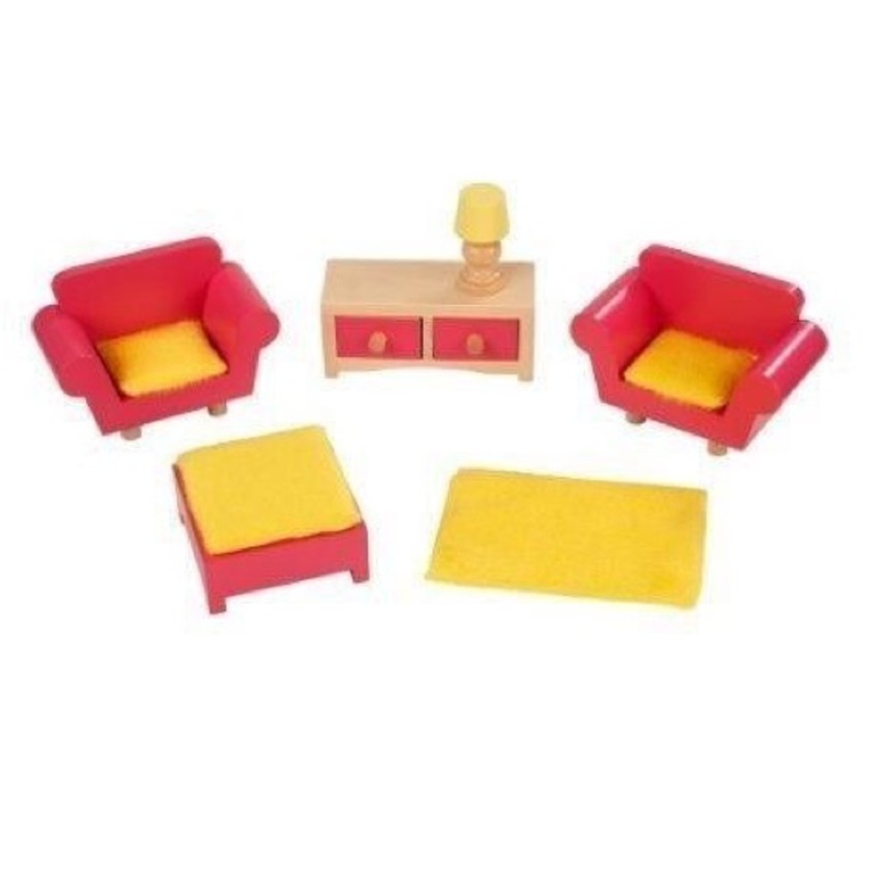 Play Wonder Doll Furniture Living Room 5 pc Wood Set